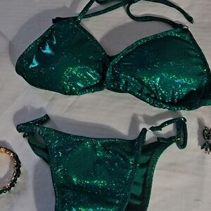 Shimmering Green Bikini Set